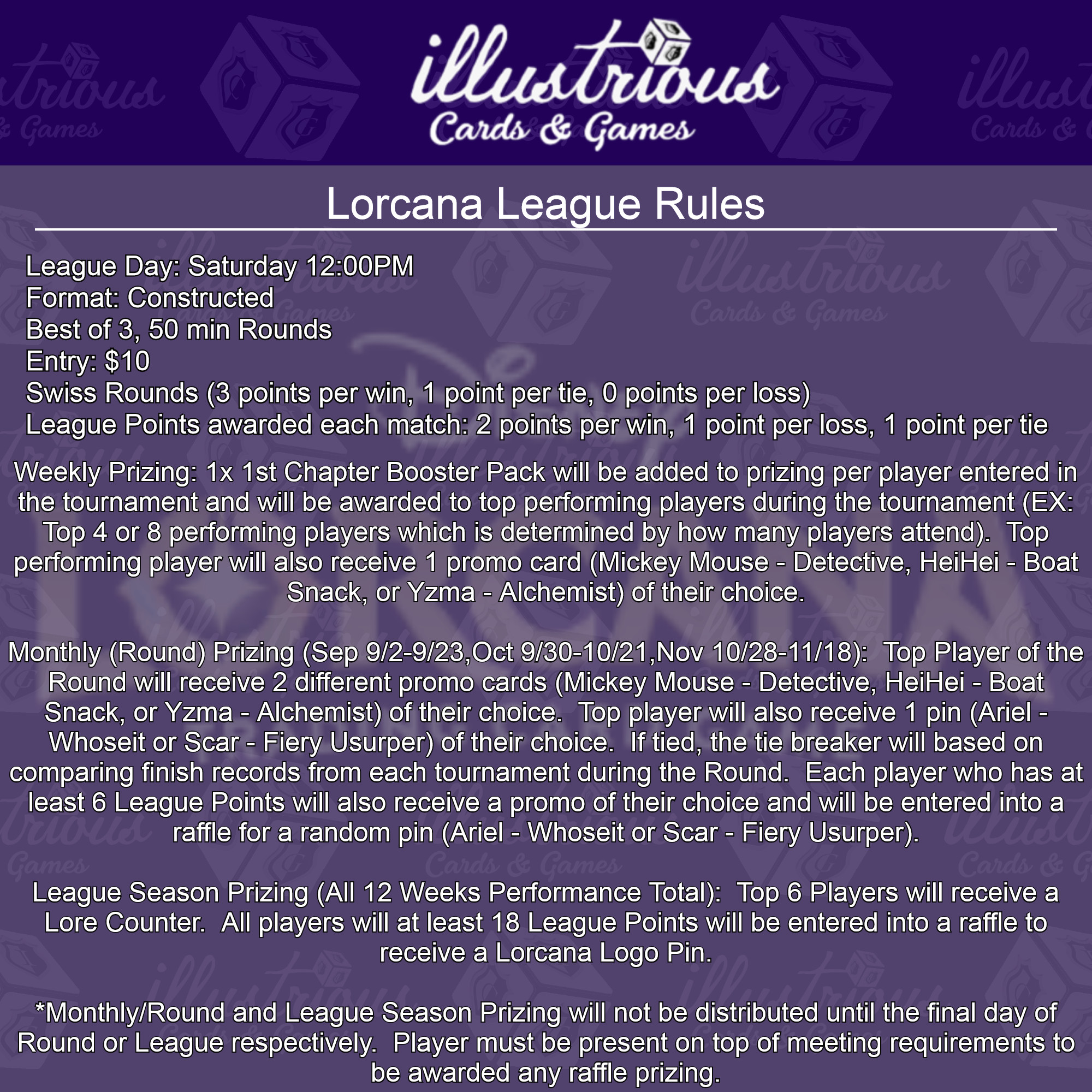 Lorcana Weekly League/Locals
